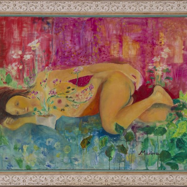 Nude Flower Girl framed